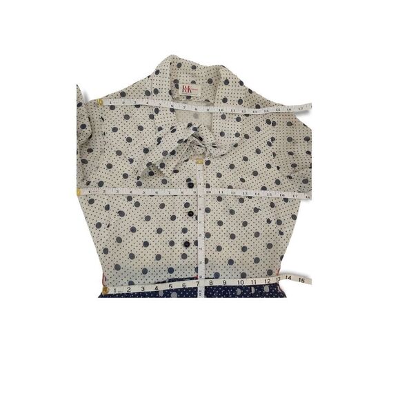 R&D ORIGINAL Women's Vintage Sheer Two Tone Polka Dot Dress. Size S. - Picture 10 of 11
